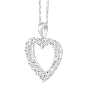 1/10 CTW Diamond Heart 18-inch Pendant in Sterling Silver