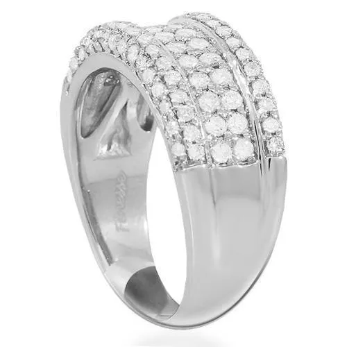 14K Solid White Gold Womens Diamond Ring 1.02 Ctw