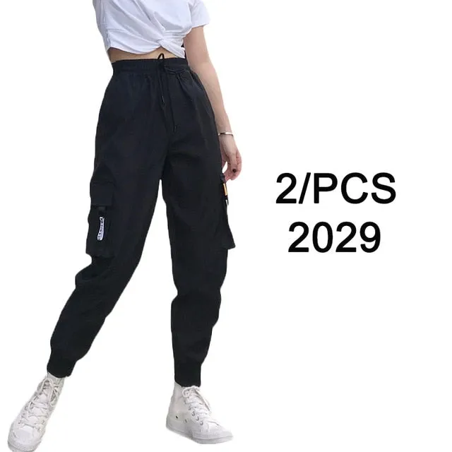 2021 Big Pockets Baggy Women's Cargo pants women High Waist Loose Fit  Sizes S - 3XL