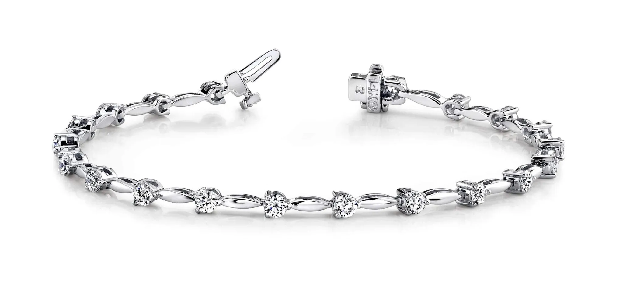 Alternating Diamond Drop Lab-Grown Diamond Bracelet with 2.00 ct.(finished) 2.9mm