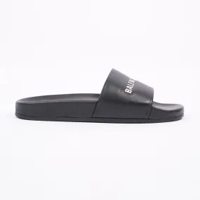 Balenciaga Mens Logo Slides Black / White EU 41 / UK 7