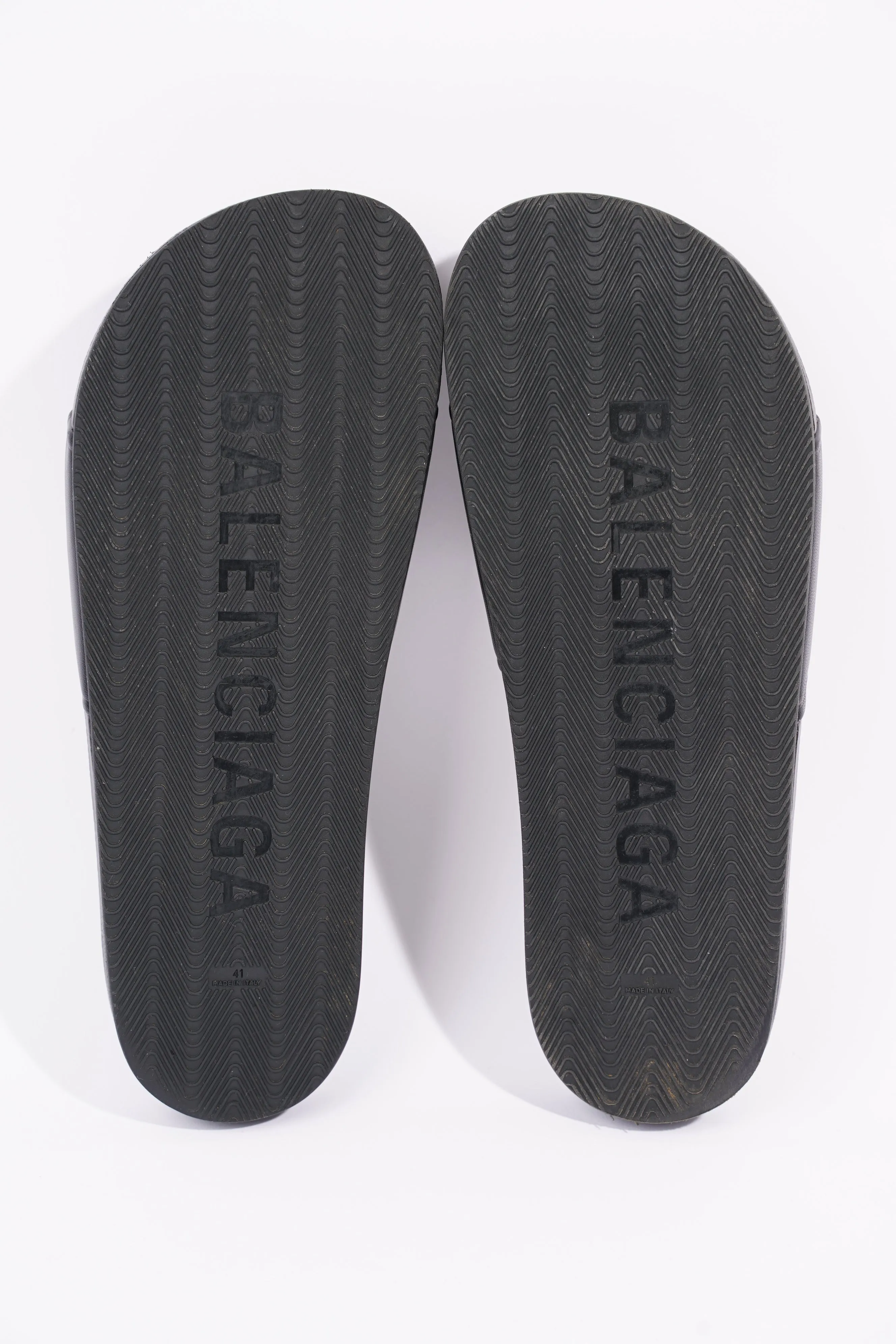 Balenciaga Mens Logo Slides Black / White EU 41 / UK 7