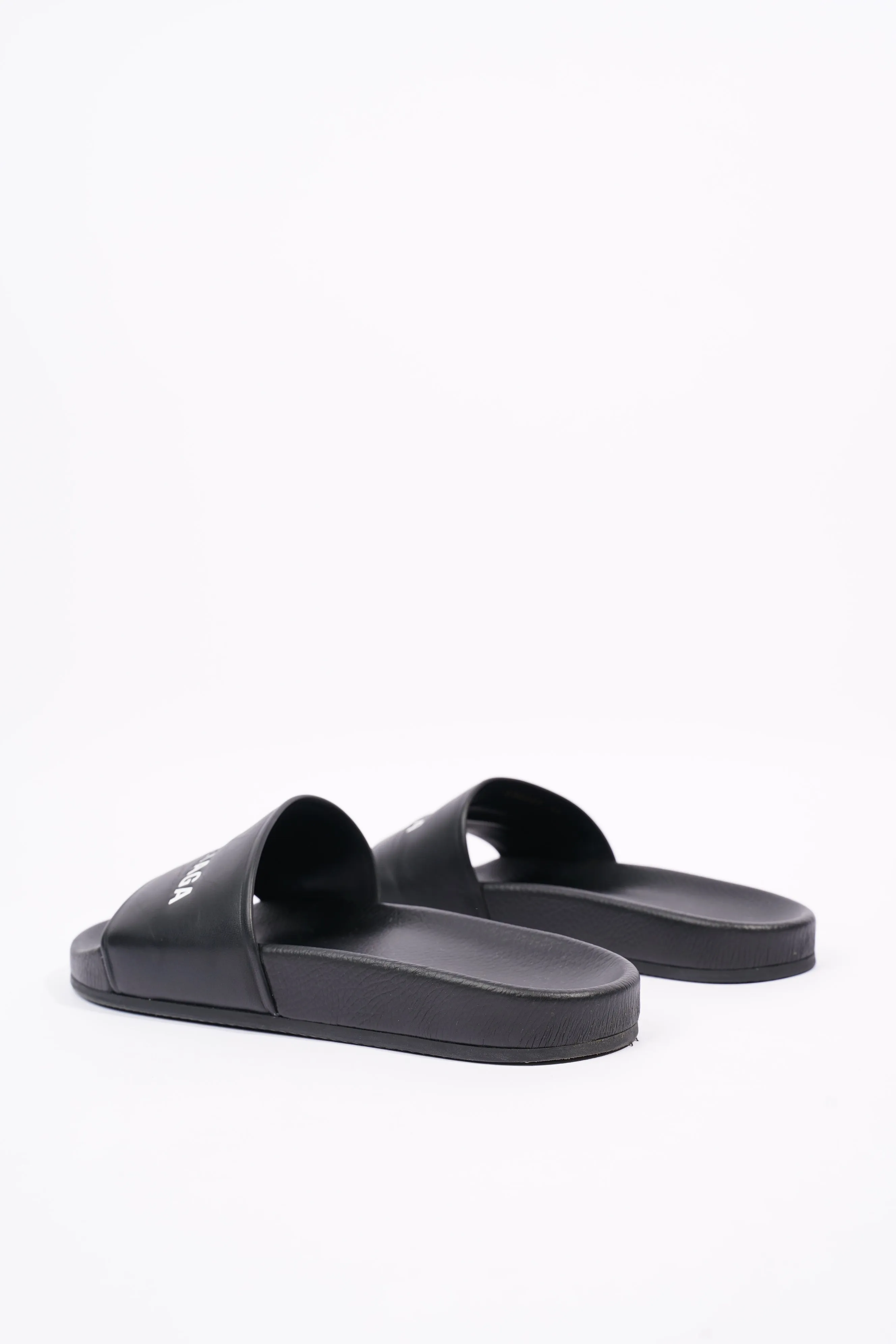 Balenciaga Mens Logo Slides Black / White EU 41 / UK 7