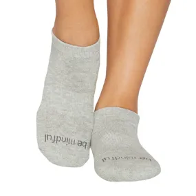 Be Mindful - Heather Cool Gray Grip Socks (Barre / Pilates)