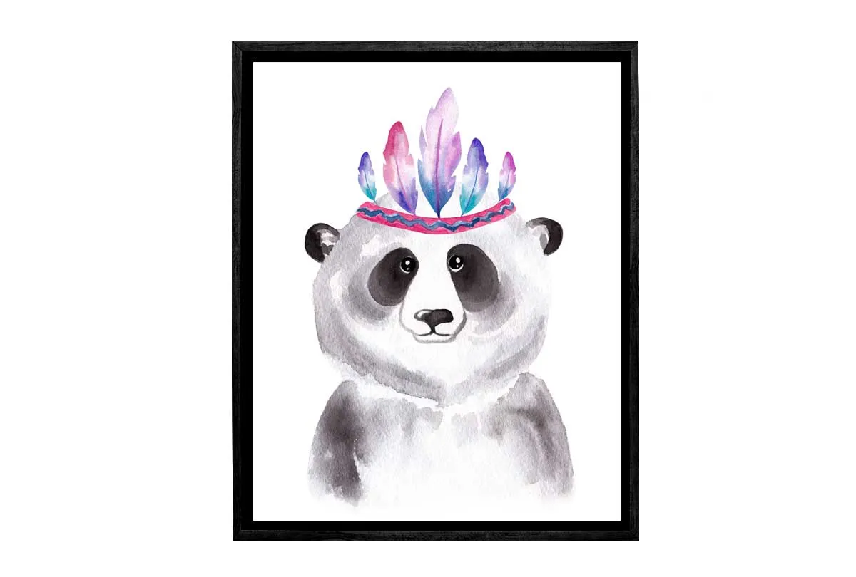 Boho Panda | Canvas Wall Art Print