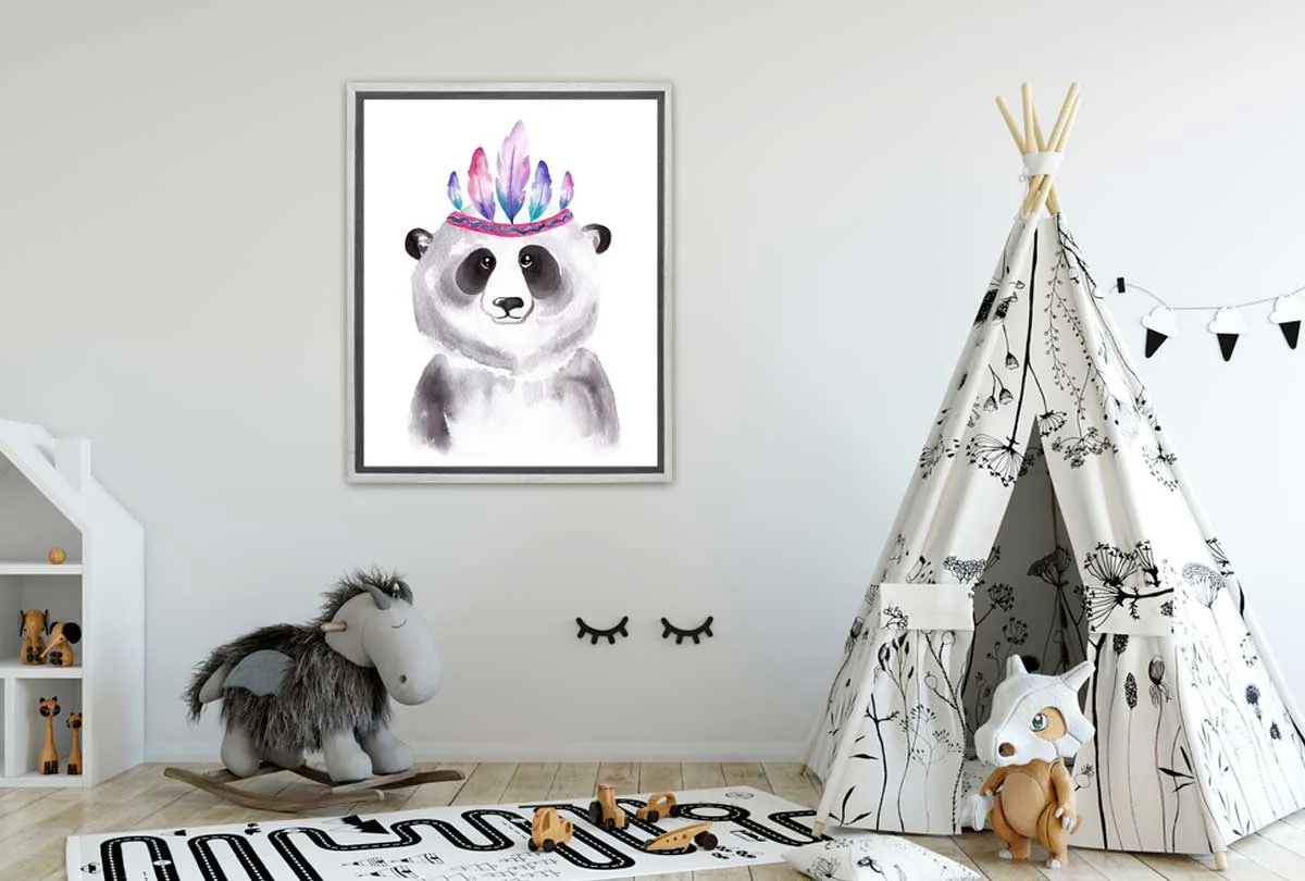 Boho Panda | Canvas Wall Art Print