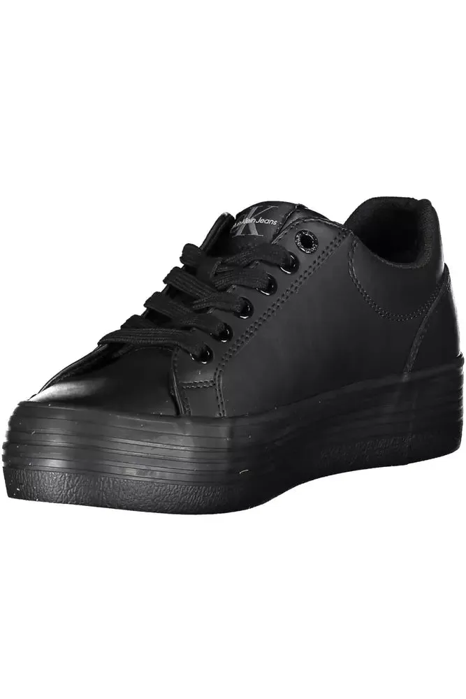 Calvin Klein Black Leather Women Women's Sneaker