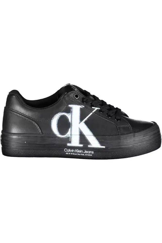 Calvin Klein Black Leather Women Women's Sneaker