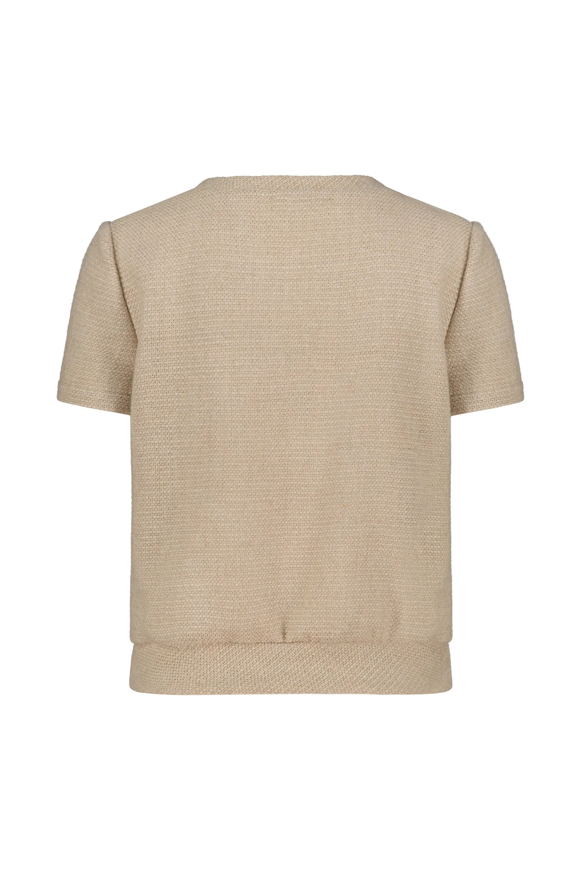 CANELLA BEIGE TEXTURED ALPACA-WOOL BLOUSE