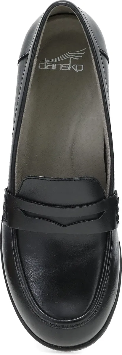 Danica Black Heeled Penny Loafer