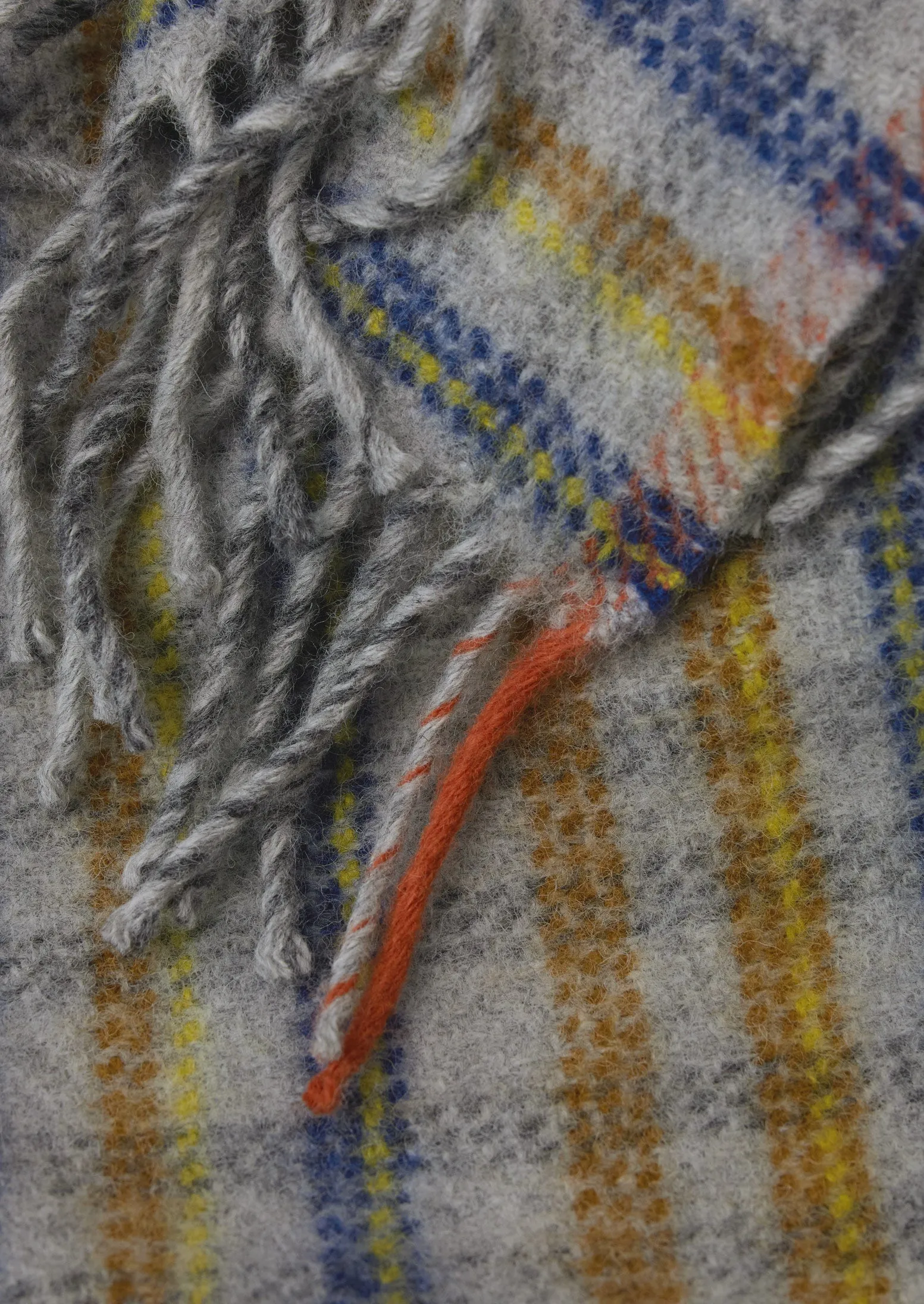 Dashed Check Wool Blanket | Multi