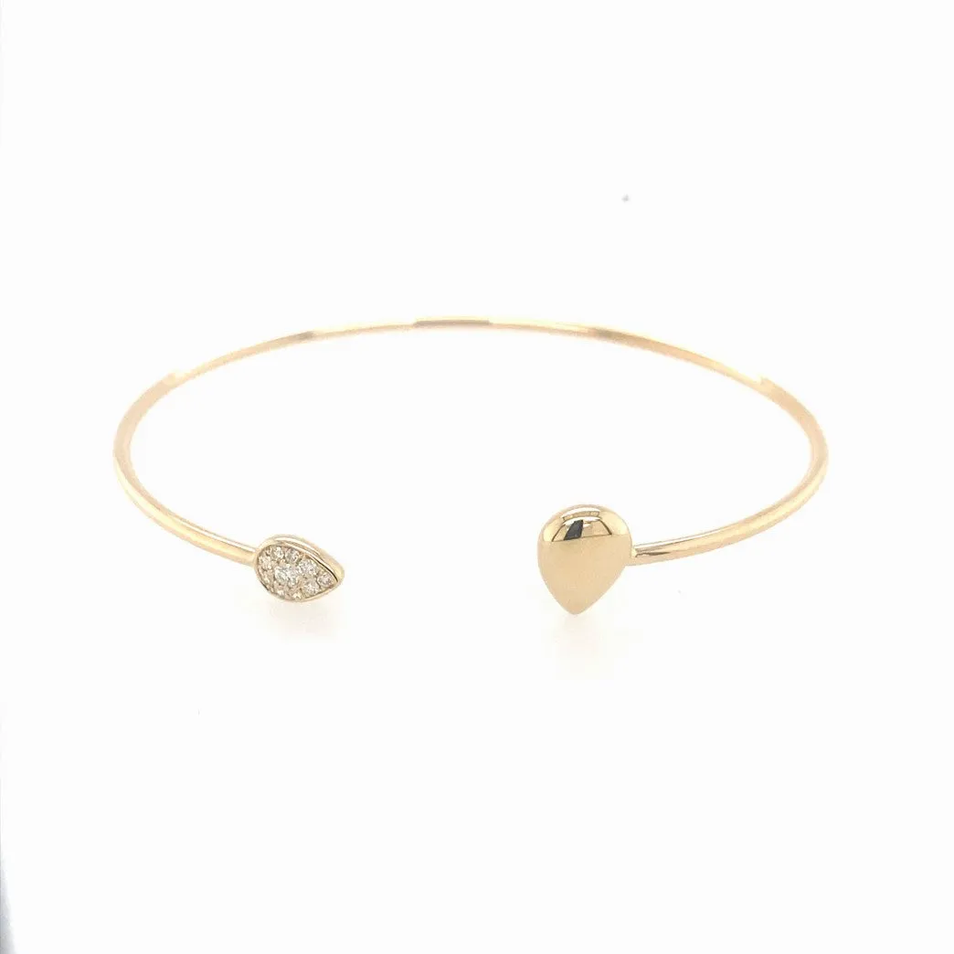 Diamond Accented Pear Shaped Detail Flex Bangle