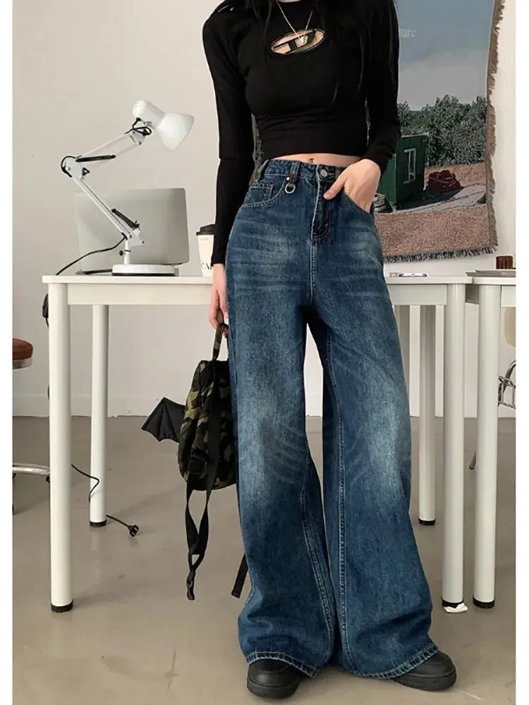 DressBetty - 2024 Korean Streetwear Y2K Gyaru Acubi Fashion Baggy Jeans