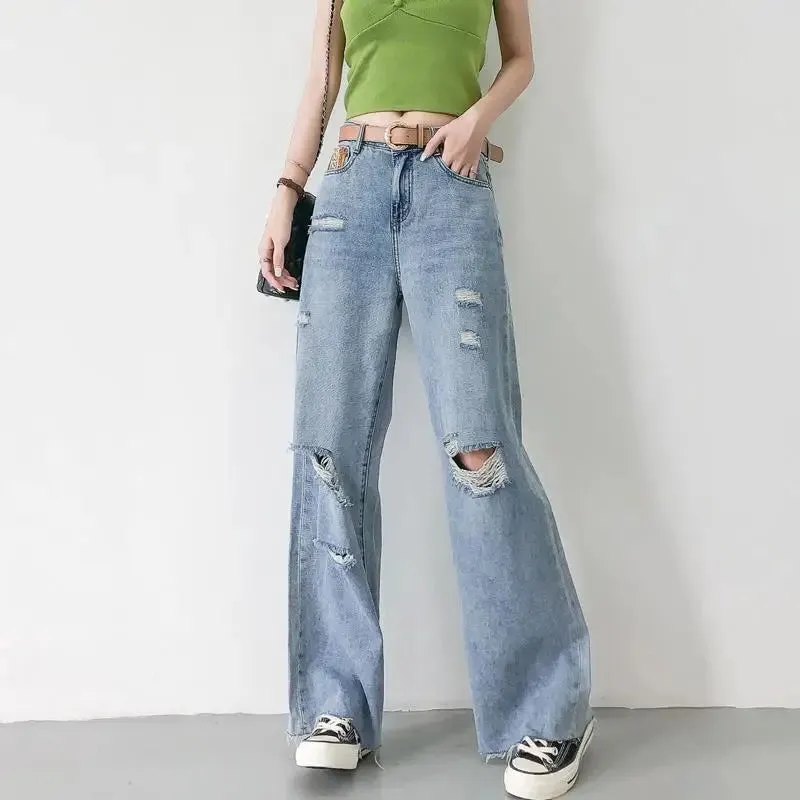 DressBetty - 2024 Undefined Straight Mom Jeans Female Pants Jeans