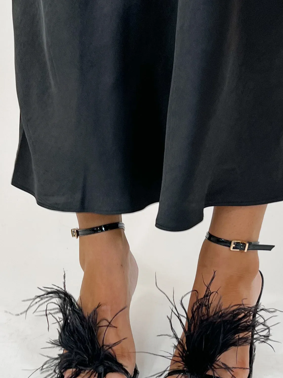 Feather Party Heel | Black | FINAL SALE