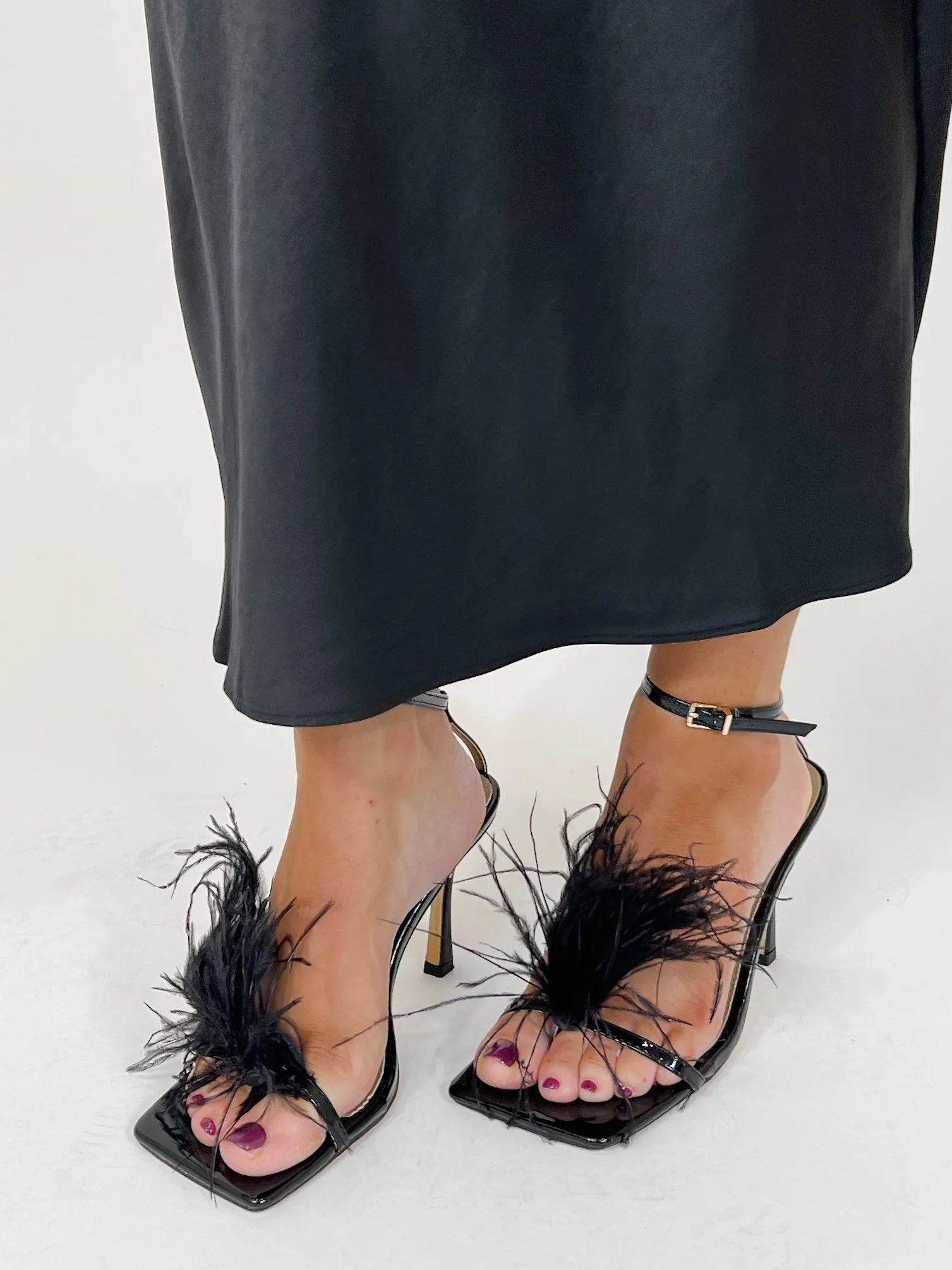 Feather Party Heel | Black | FINAL SALE