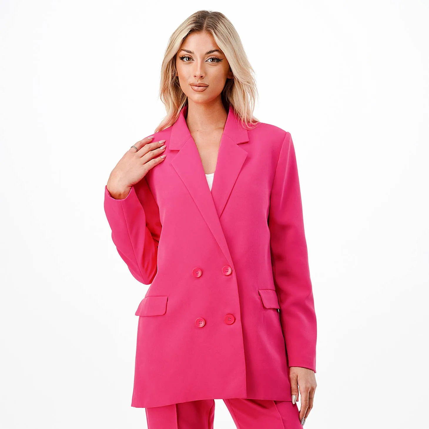 Fuchsia Wide Leg Pantsuit