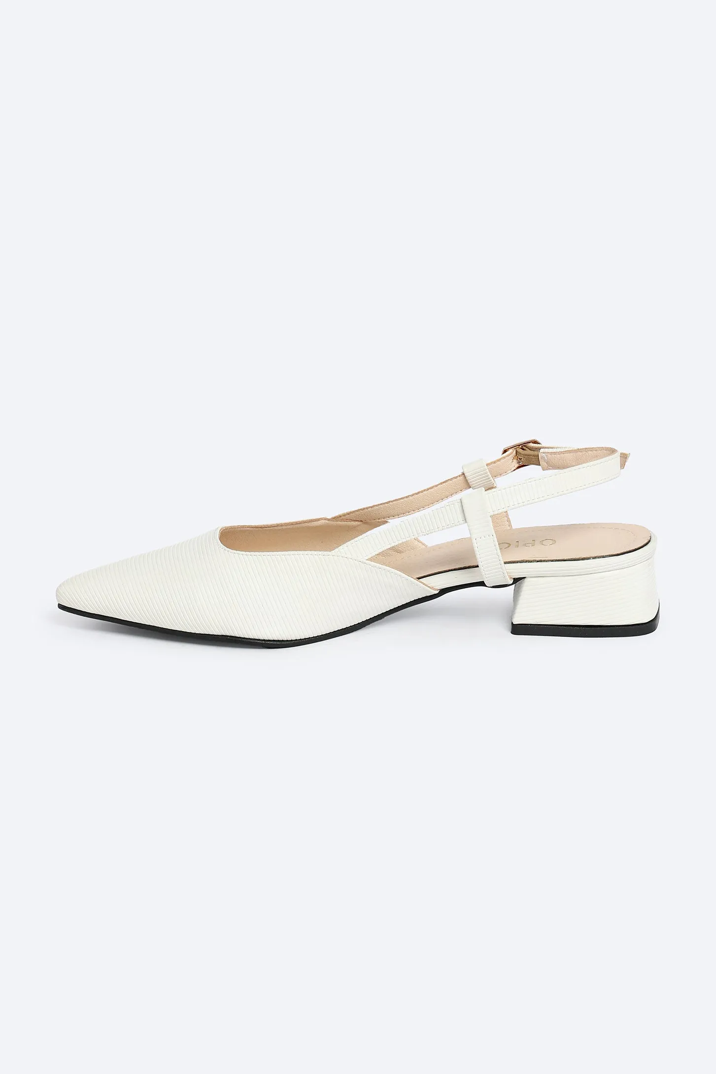 Heeled Slingback - White