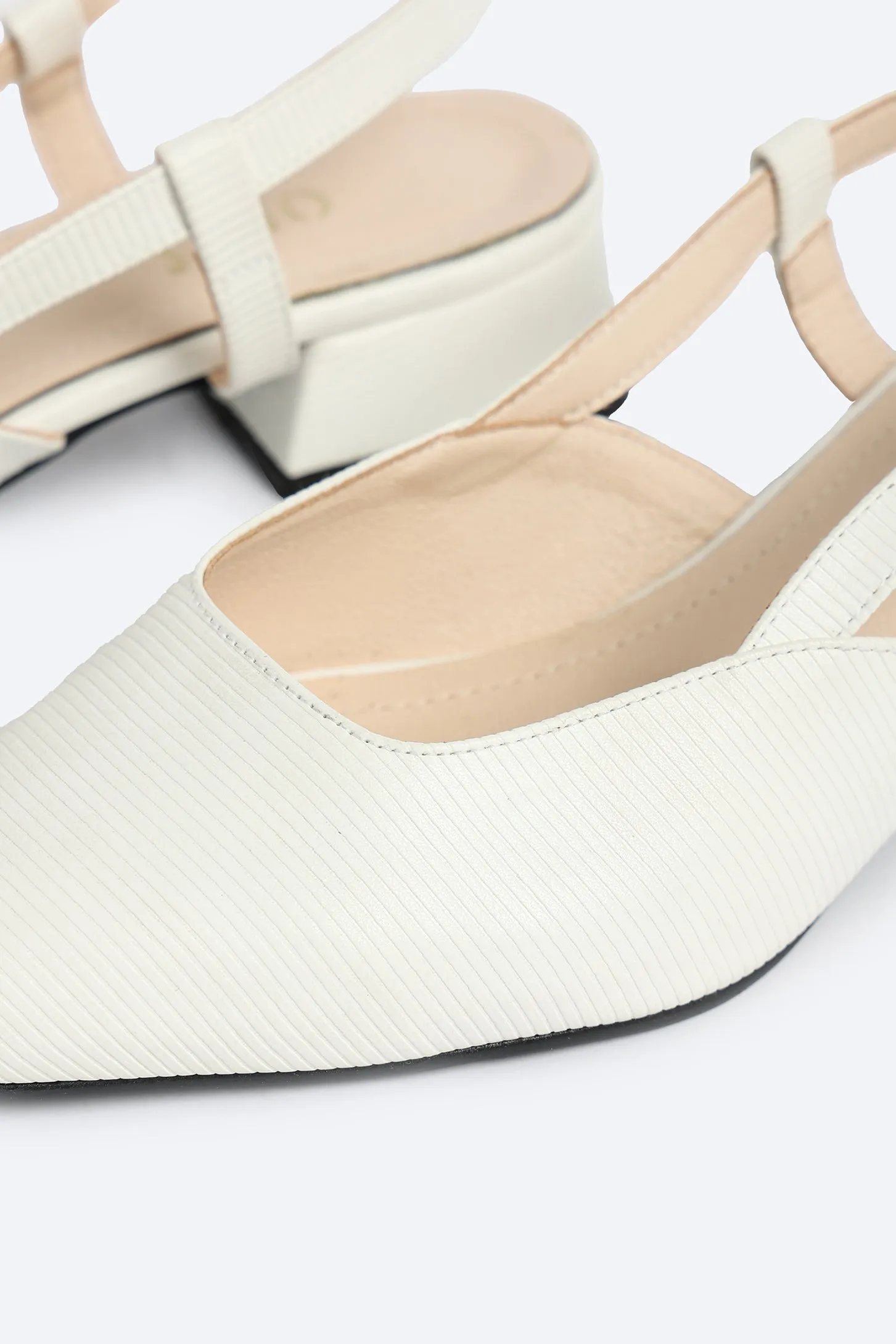 Heeled Slingback - White