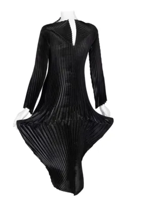 Issey Miyake Metallic Black Dress | S