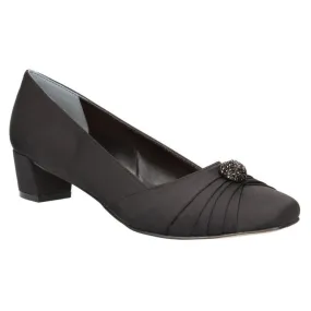 J. Renee Lariel Black Satin Dress Pump (Women's)