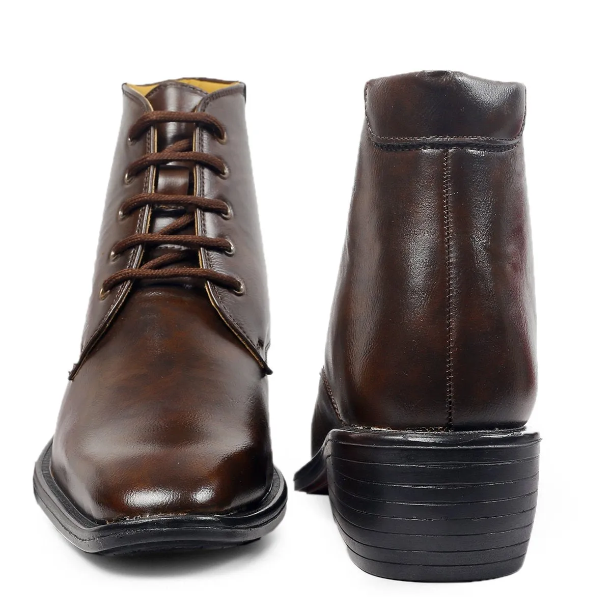 Men's Formal Height Increasing Derby Lace-up Ankle Boots