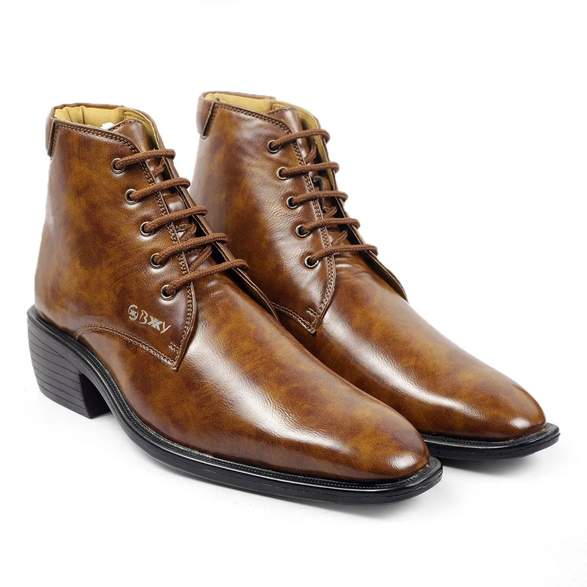 Men's Formal Height Increasing Derby Lace-up Ankle Boots