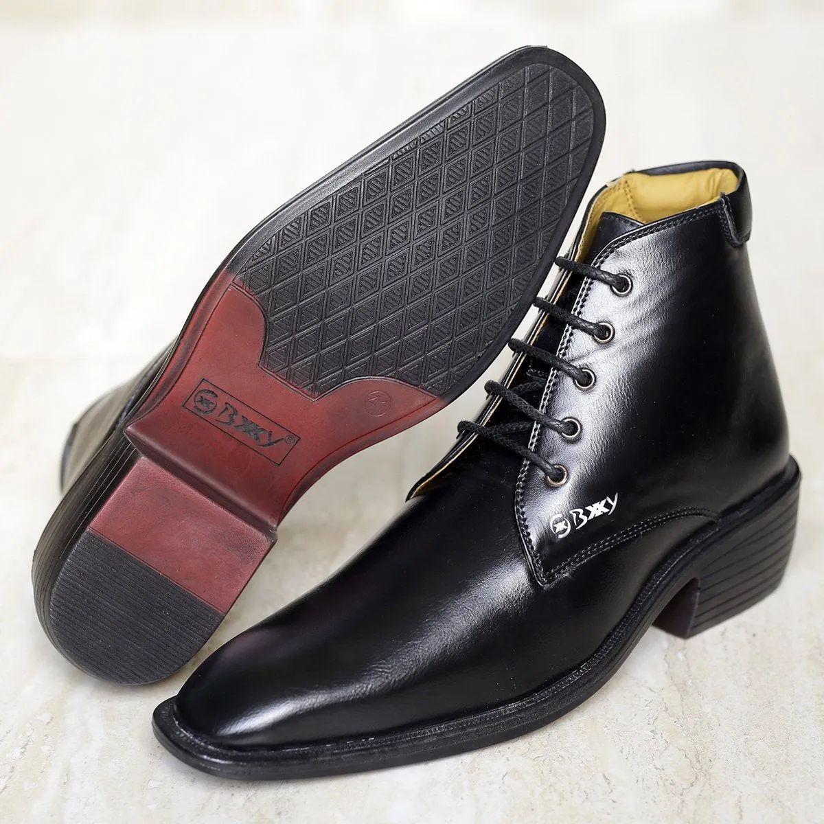 Men's Formal Height Increasing Derby Lace-up Ankle Boots