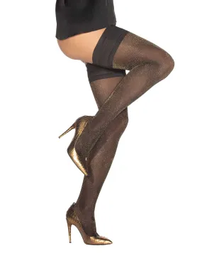 MIRABELLA Glittery Argyle Thigh Highs