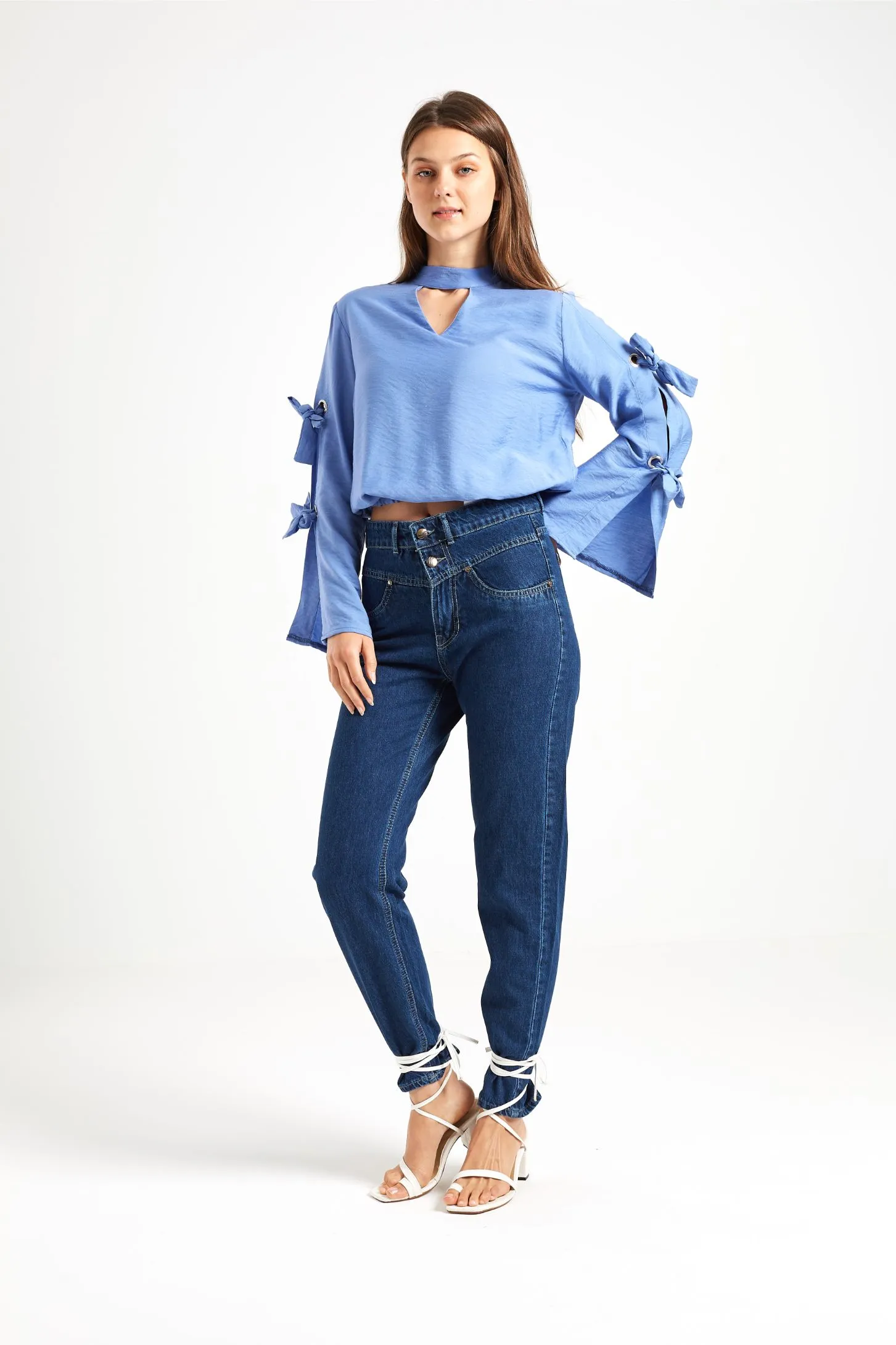 MOM FIT JEANS - DARK BLUE