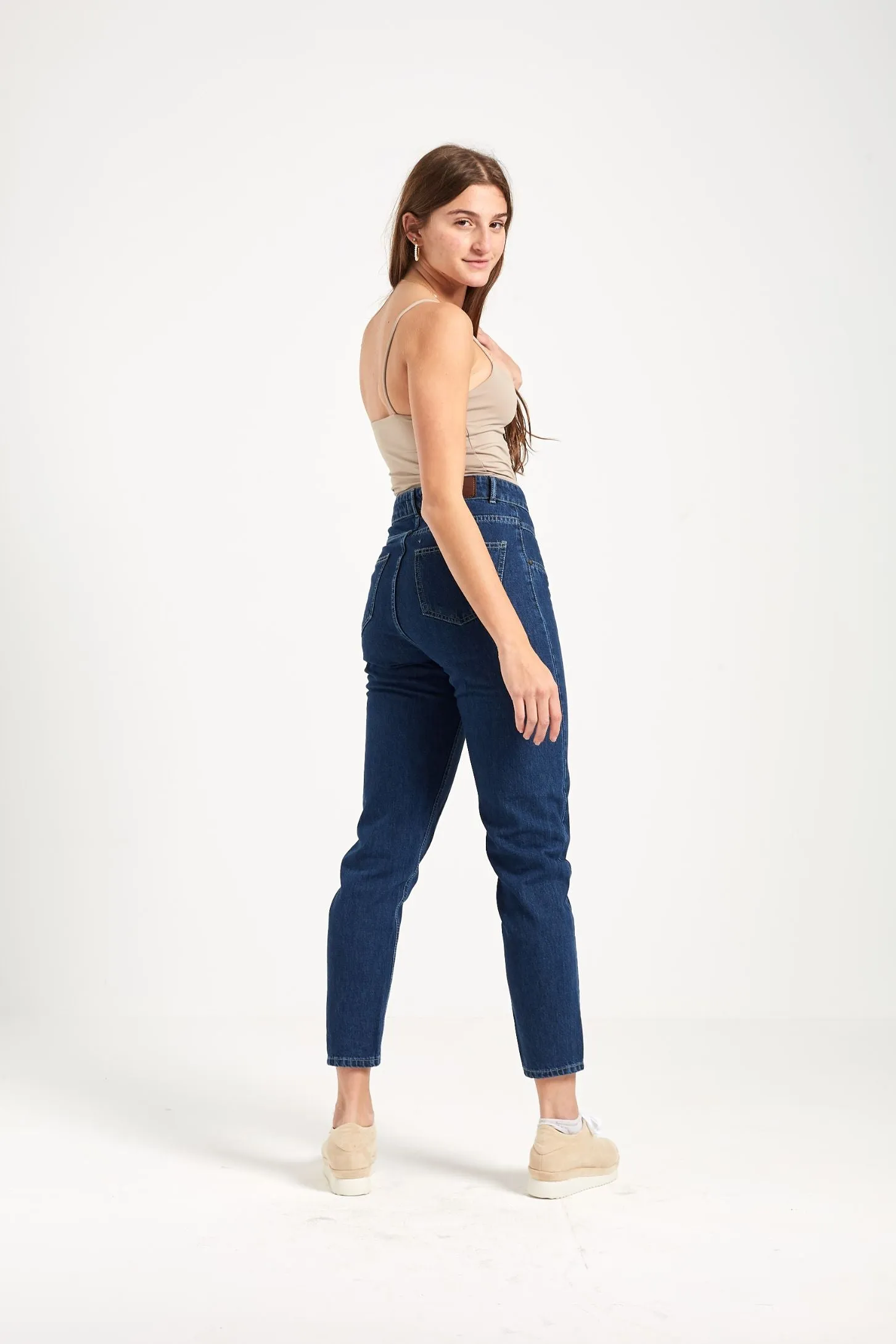 MOM FIT JEANS - DARK BLUE