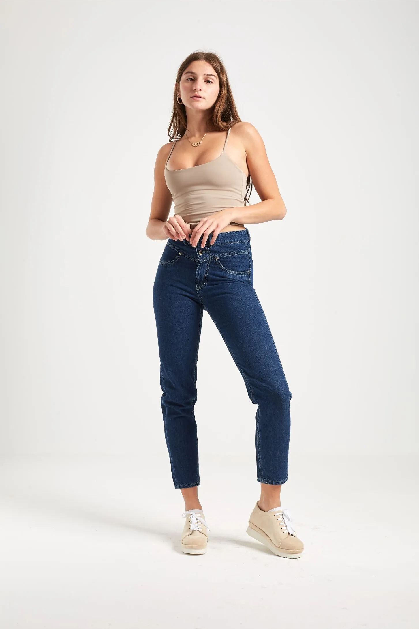 MOM FIT JEANS - DARK BLUE