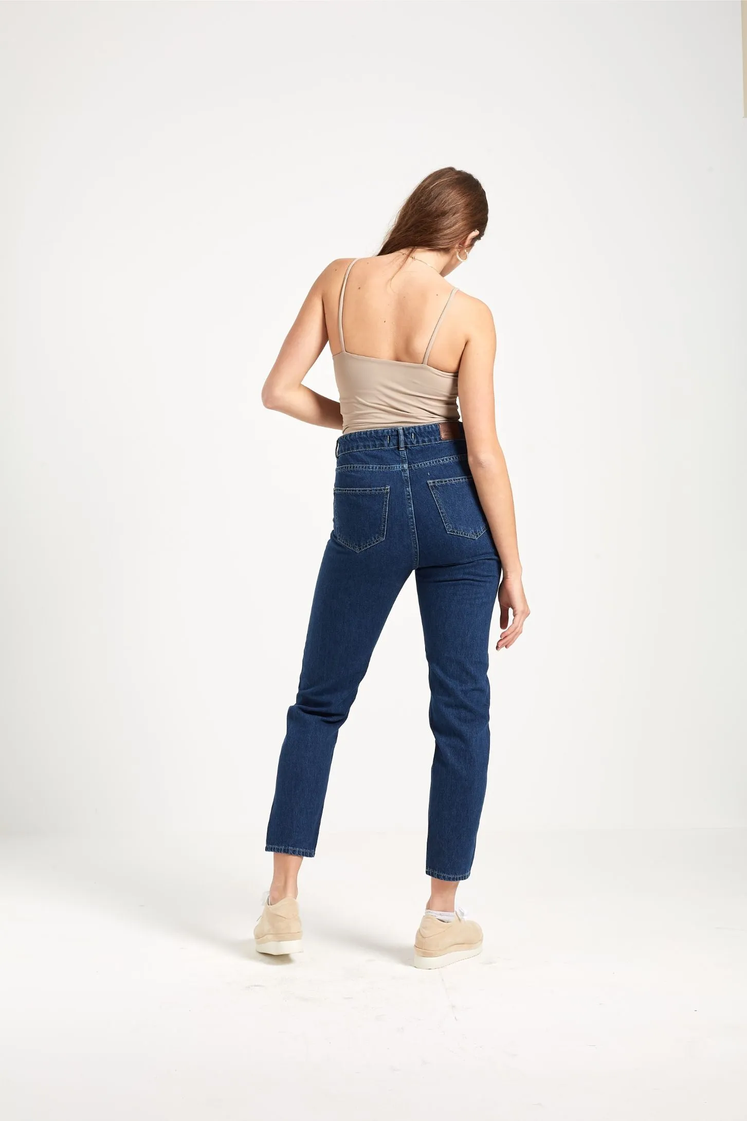 MOM FIT JEANS - DARK BLUE