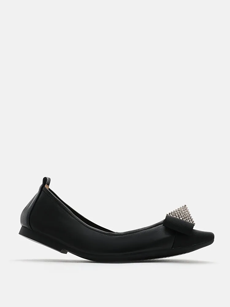 Mya Crystal Embellished Bow Foldable Flats