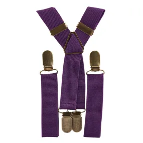 Purple Elastic Suspenders