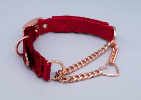 Red Petite Heart Martingale Collar