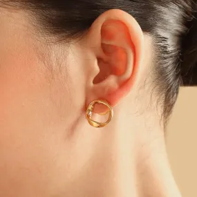 TFC Round Gold Plated Stud Earrings