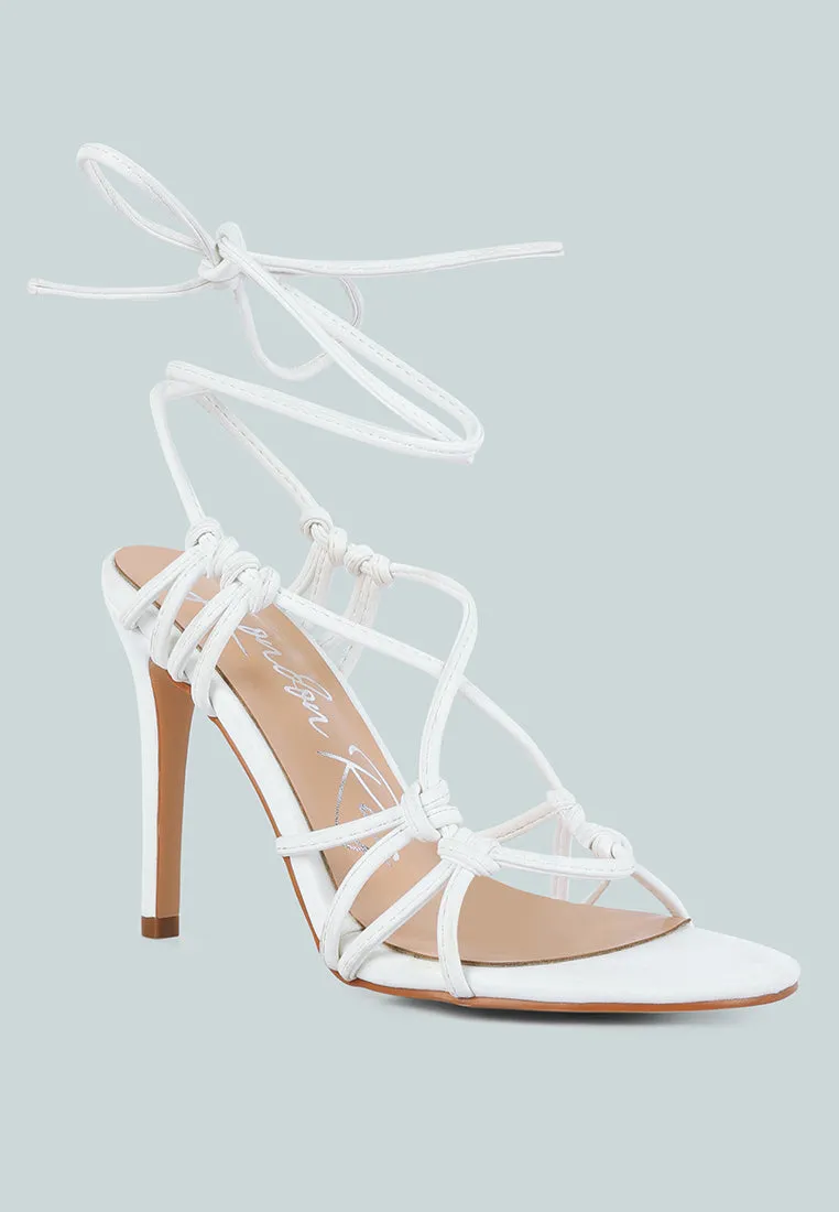 Trixy Knot Lace Up High Heel Sandal