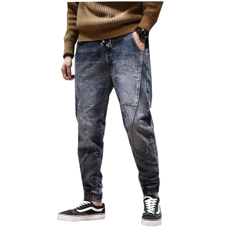 West Louis™ Elastic Waist Ruched Leisure Jeans