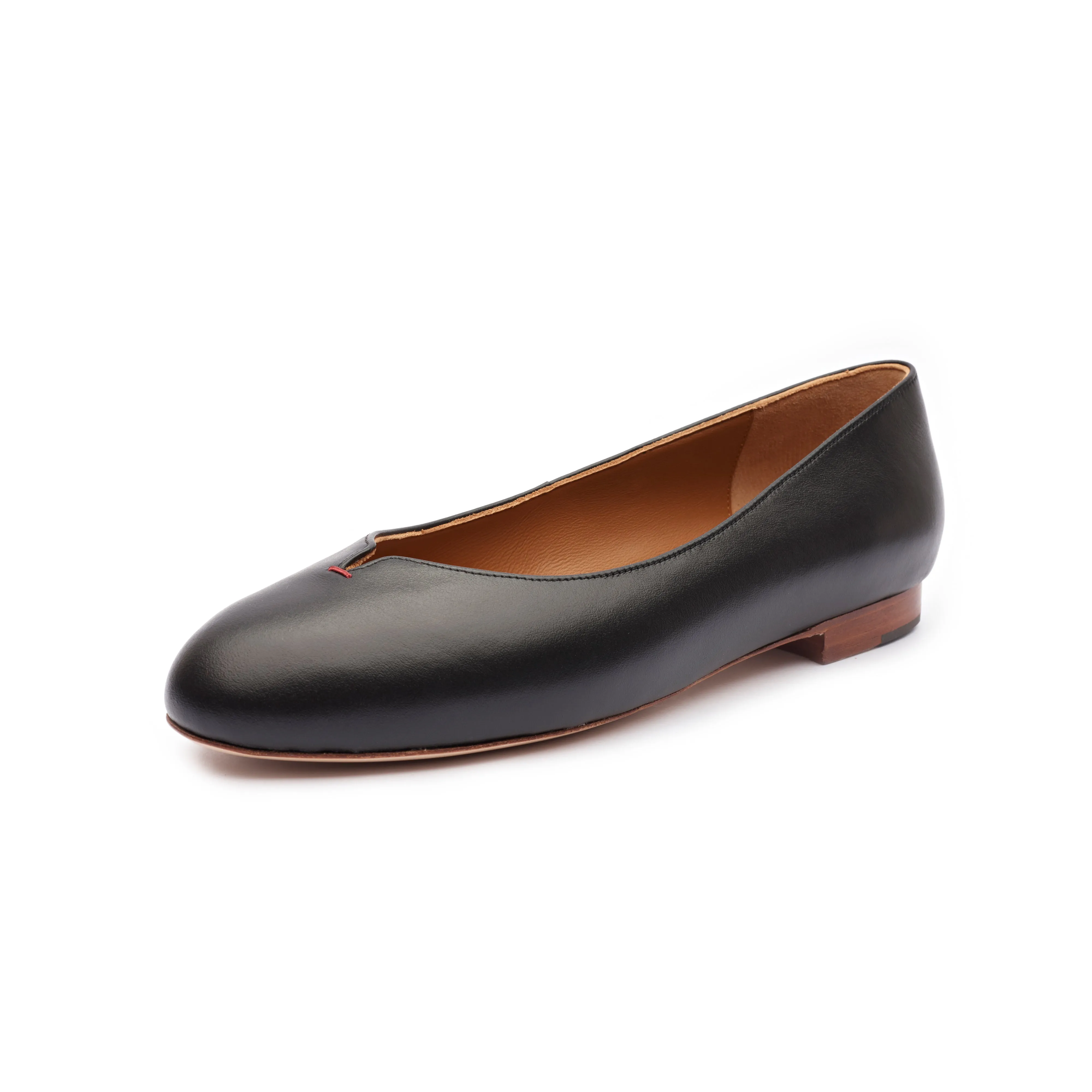 Yumi Ballet Flat in Classic Black Leather